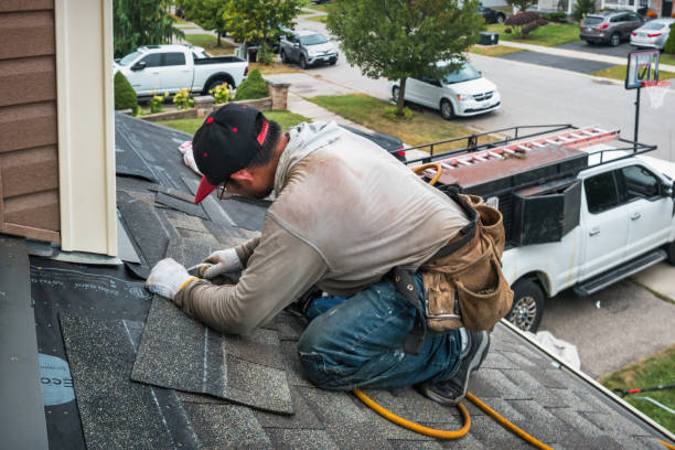 Professional Gutter Installation technician working in Tampa, FL